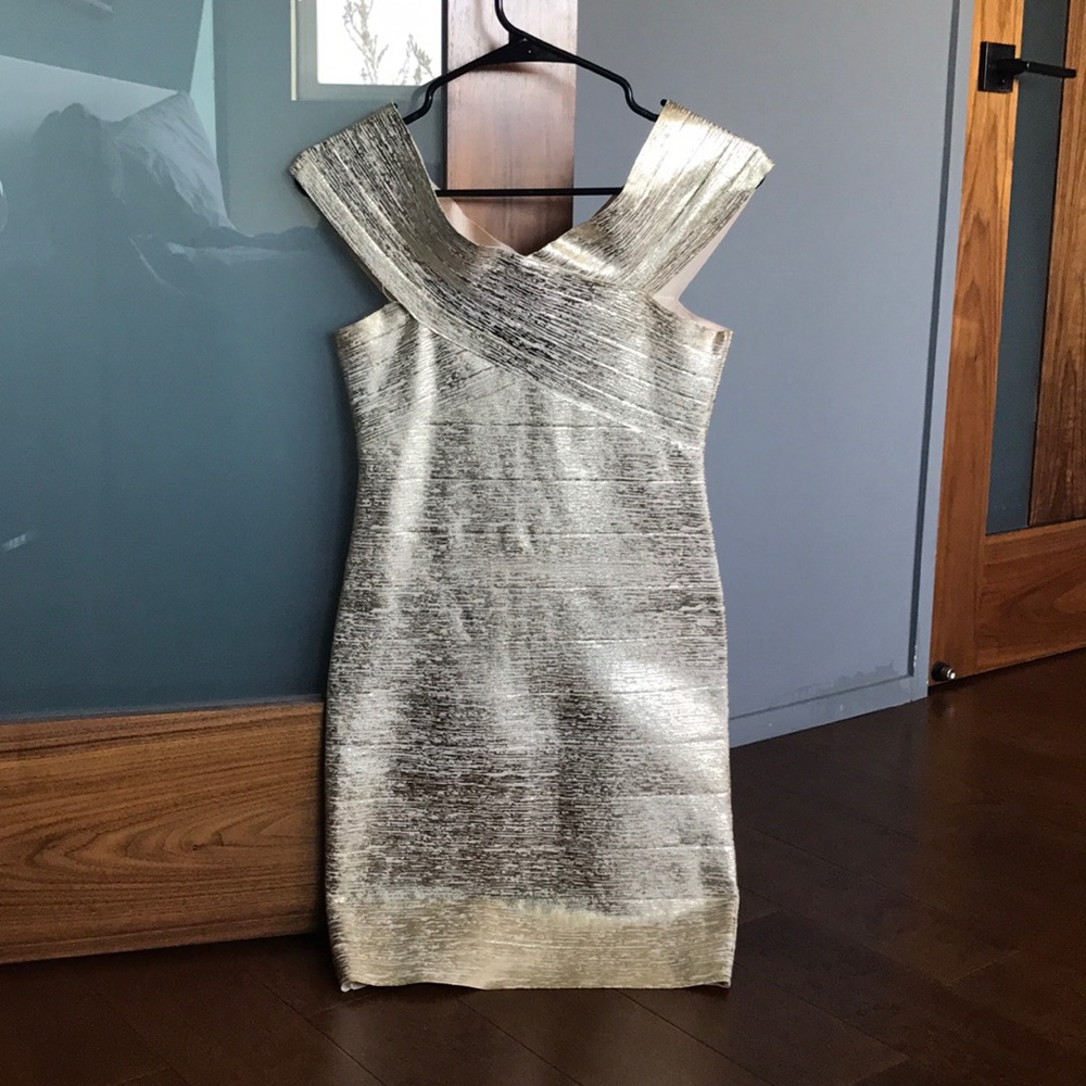 Gold Bebe dress